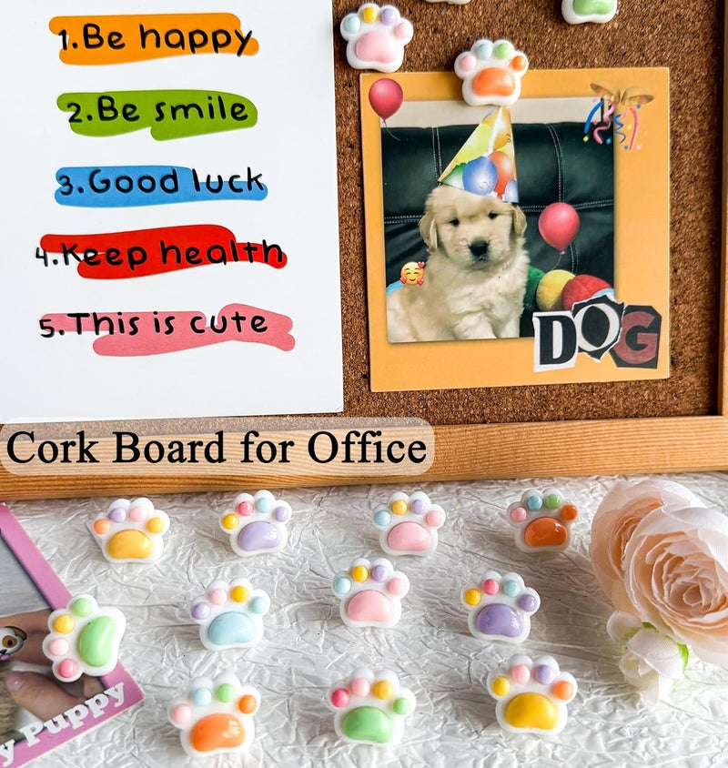 Tandarui 30 Pcs Cute Push Pins,Decorative Thumb Tacks,Animal Push Pins for Photo Wall Maps,Memo Note,Bulletin Board or Cork Boards,Multi-Functional Pushpin Tool Office Accessories(Cat paw-3) - Image 4